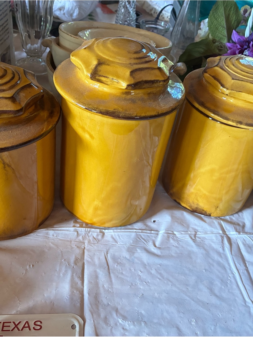 Yellow Ceramic Canister Set - 3 Piece